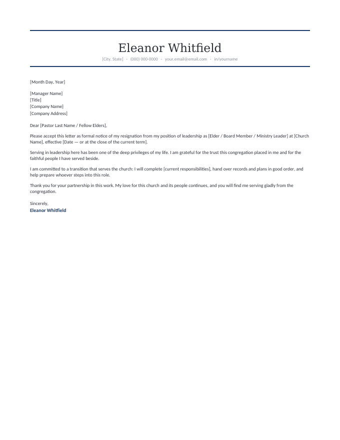 Church Leadership — Formal Navy preview