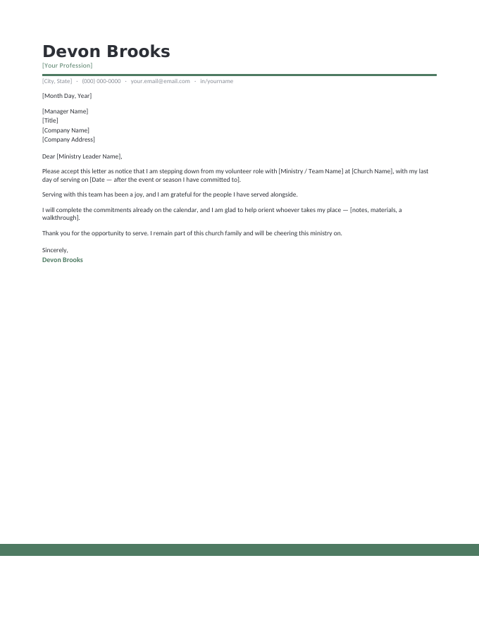 Volunteer Role — Contemporary Fern preview