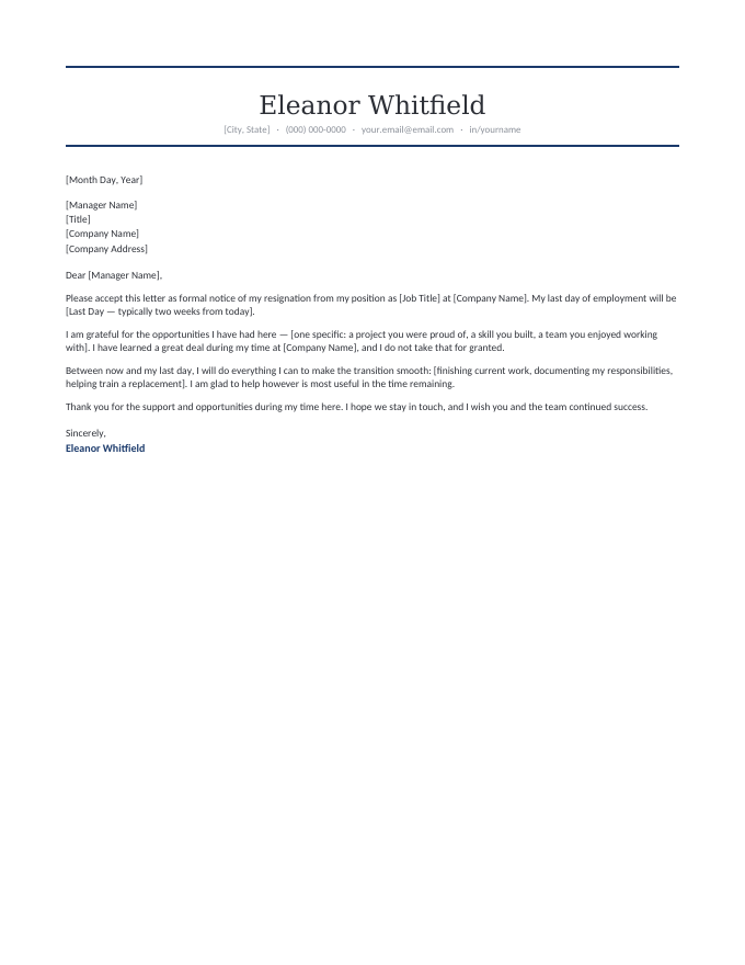 Formal Serif — Navy preview