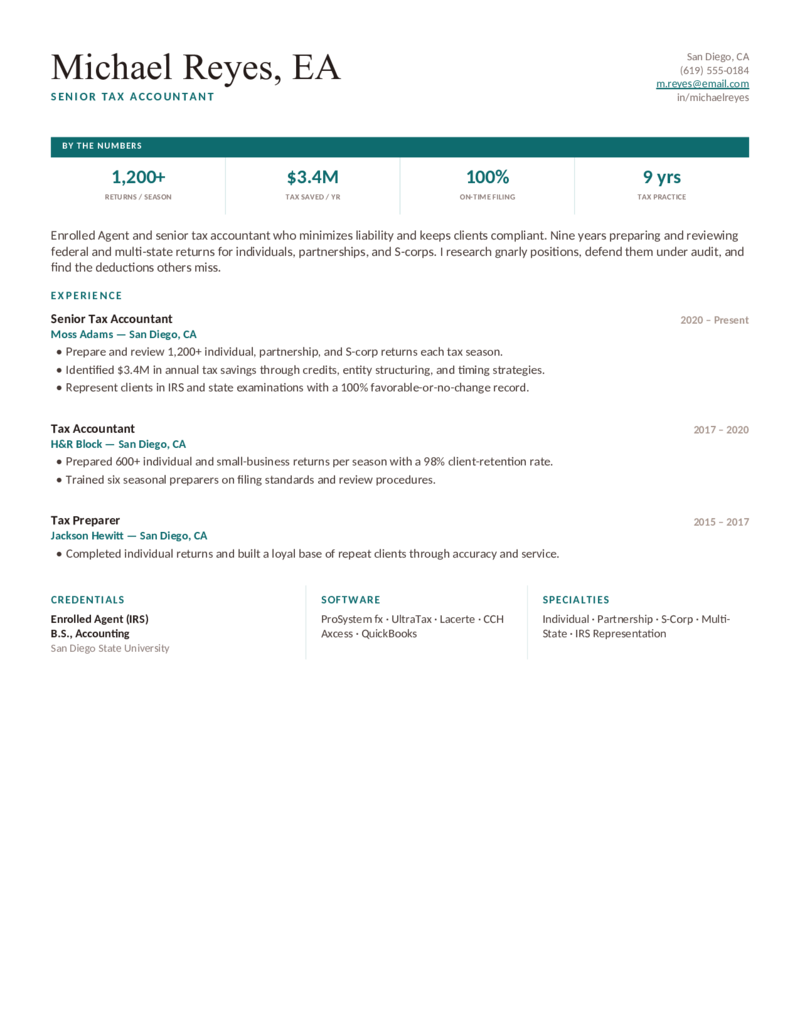 Tax — Teal preview