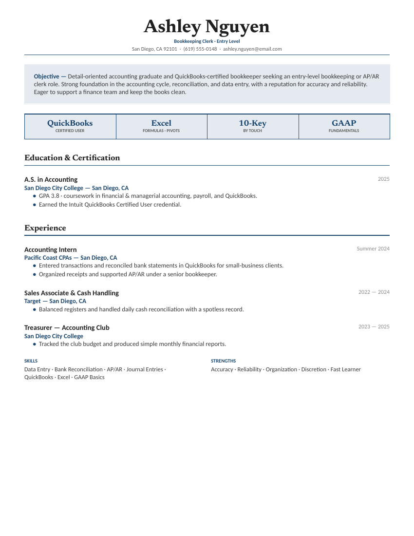 Bookkeeping Clerk — Navy preview