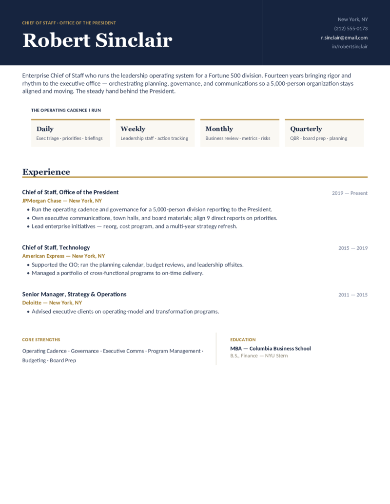 Operating Cadence — Navy preview