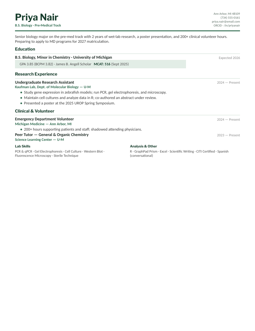 Biology & Pre-Med — Forest preview