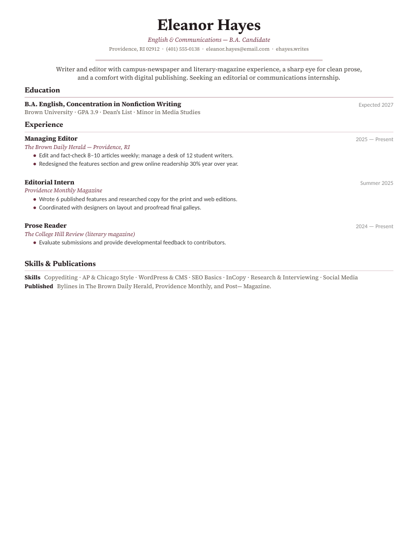 English & Communications — Burgundy preview