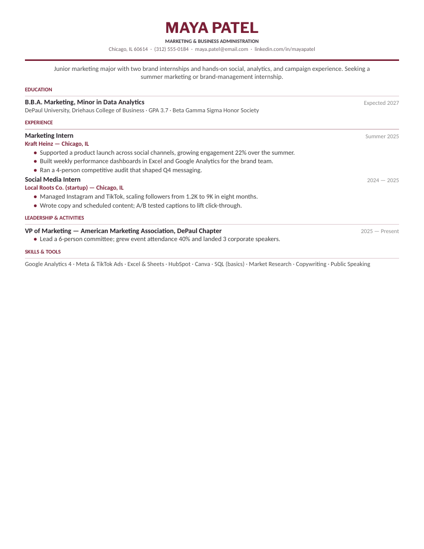 Business & Marketing — Burgundy preview
