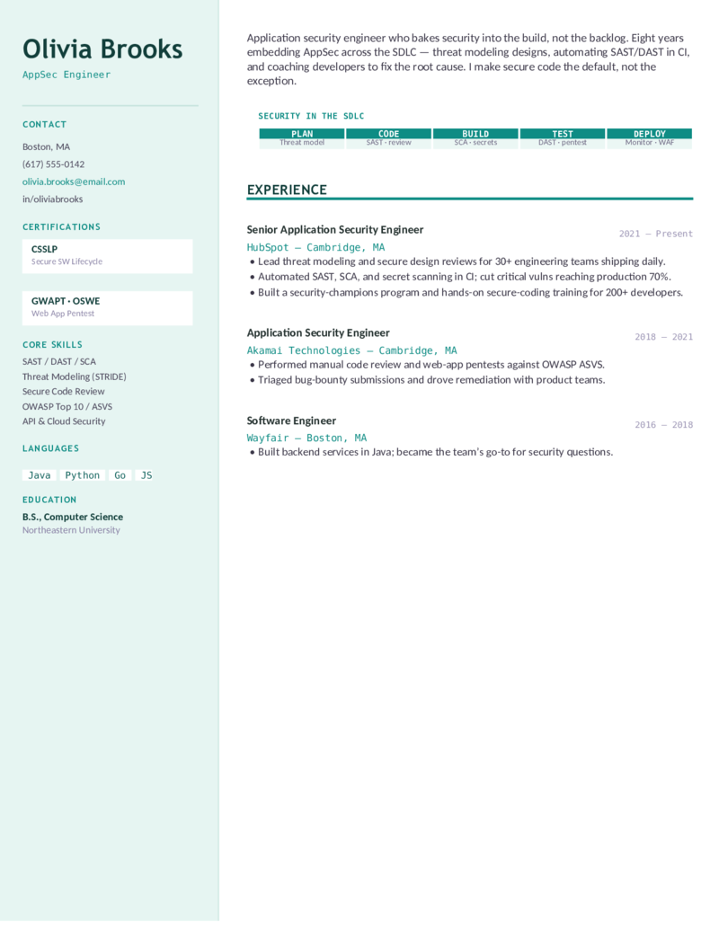 Application Security — Teal preview