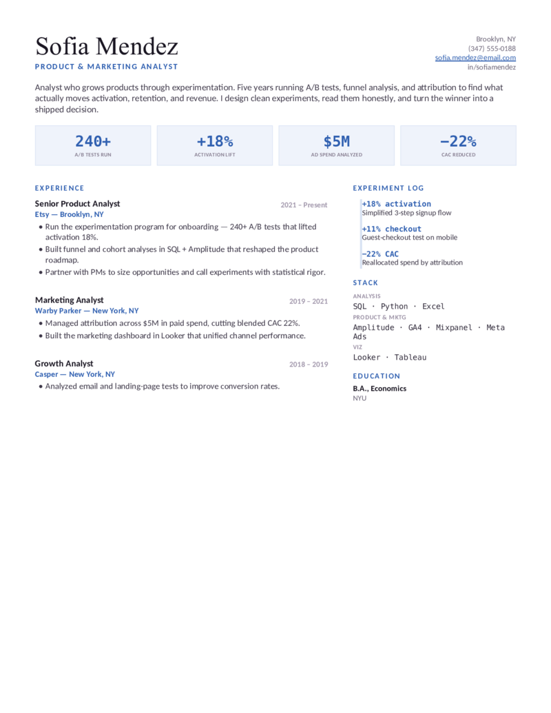 Experiment — Blue preview