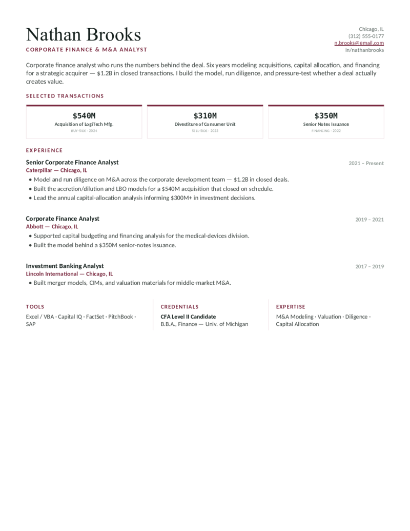 Corporate Finance — Burgundy preview