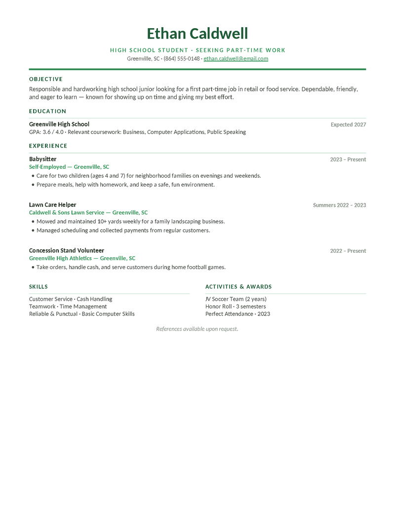 First Step — Green preview