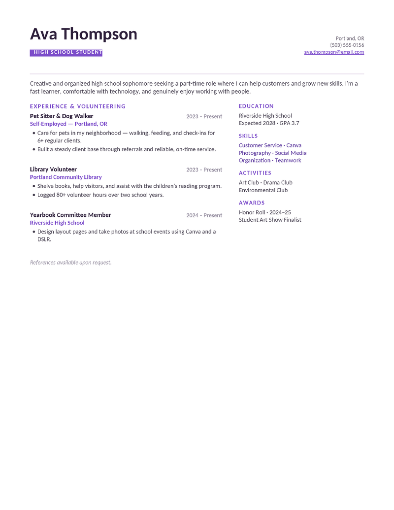 Fresh — Violet preview