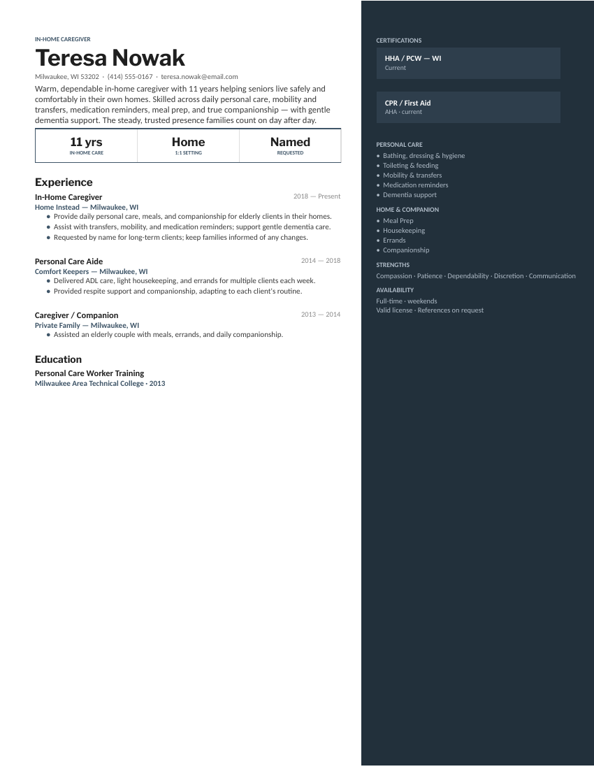 In-Home Caregiver — Graphite preview