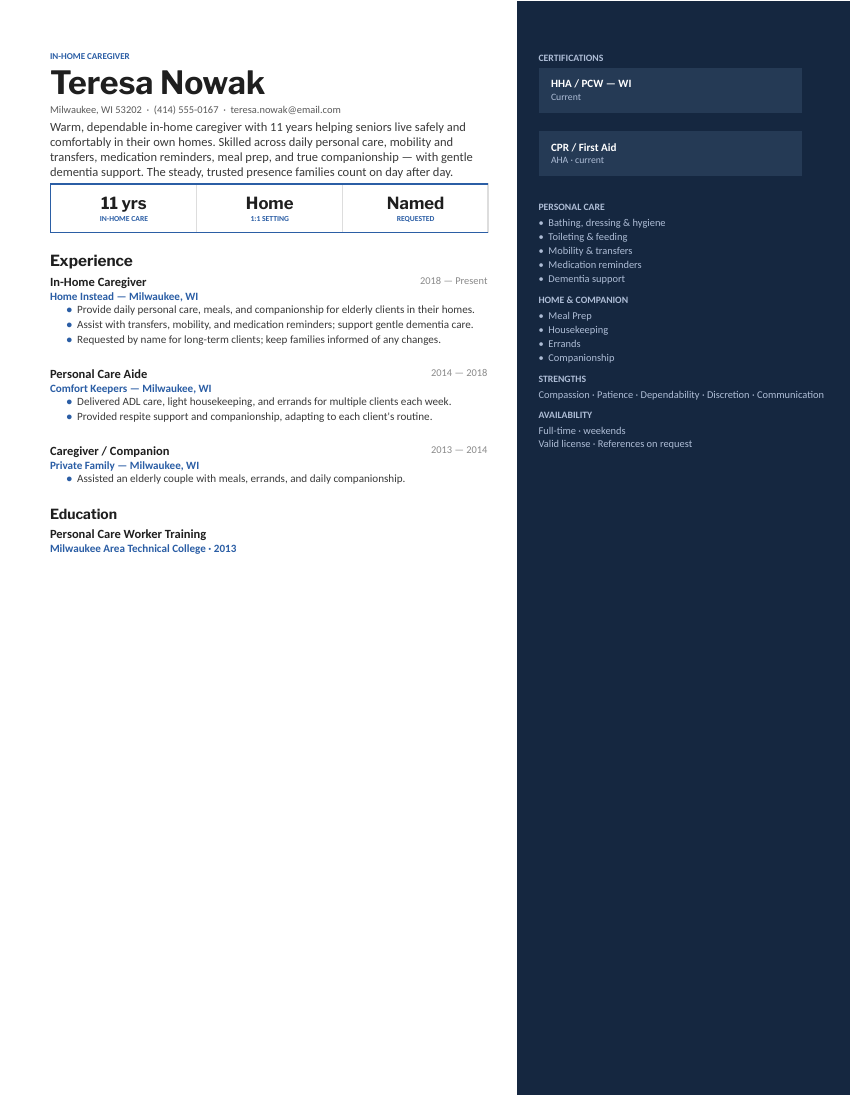 In-Home Caregiver — Navy preview