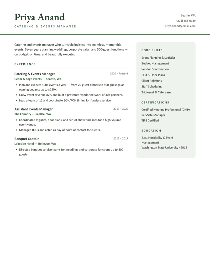 Catering & Events preview
