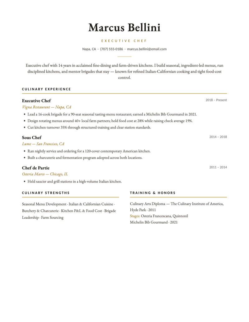 Executive Chef preview