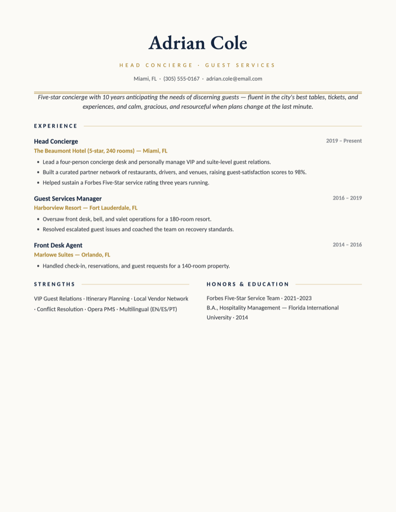 Hotel Concierge preview