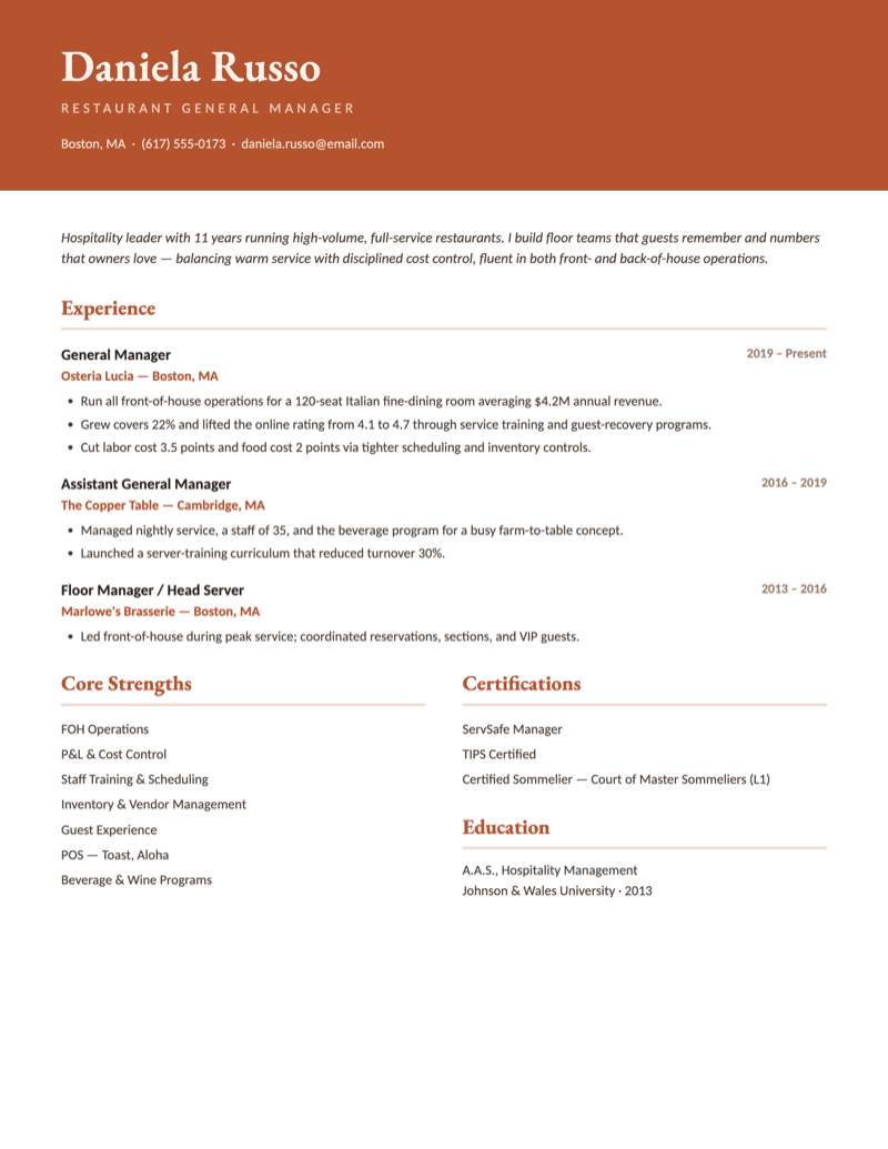 Restaurant Manager / GM preview