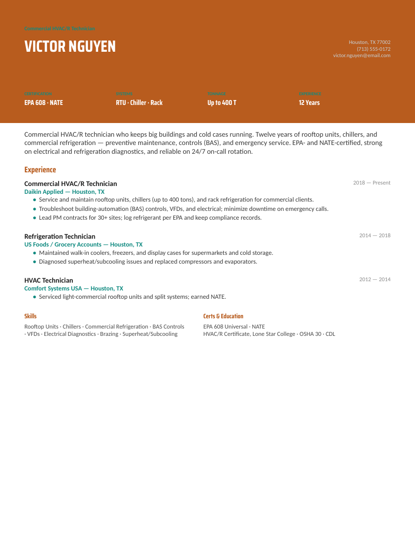 Commercial / Refrigeration — Orange preview