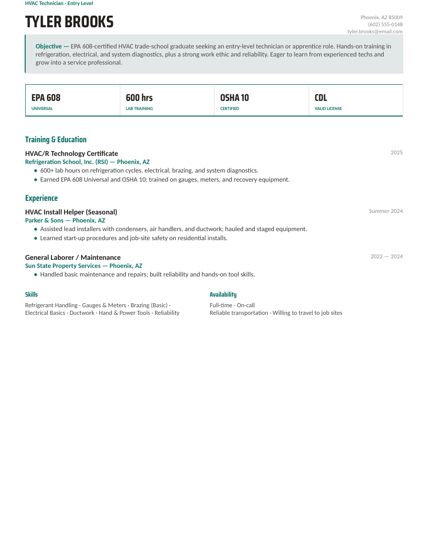 Residential / Apprentice — Teal preview