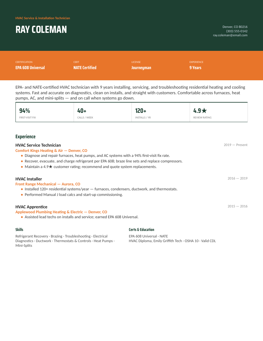 Service & Install — Forest preview