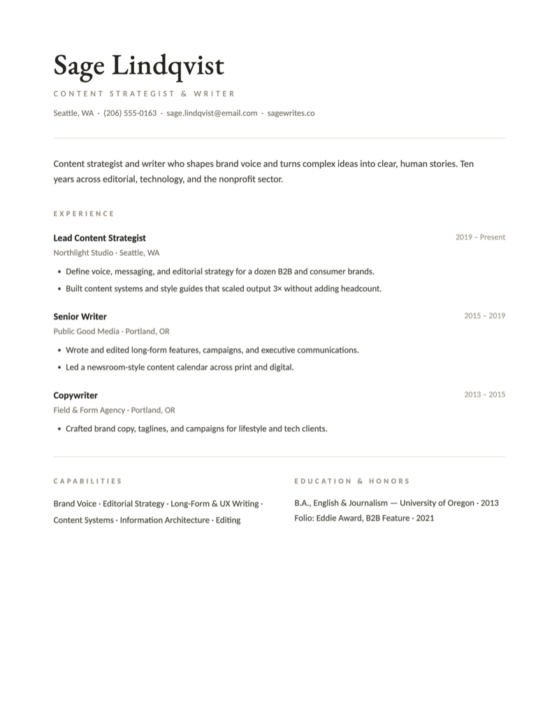 Linen — Minimalist preview