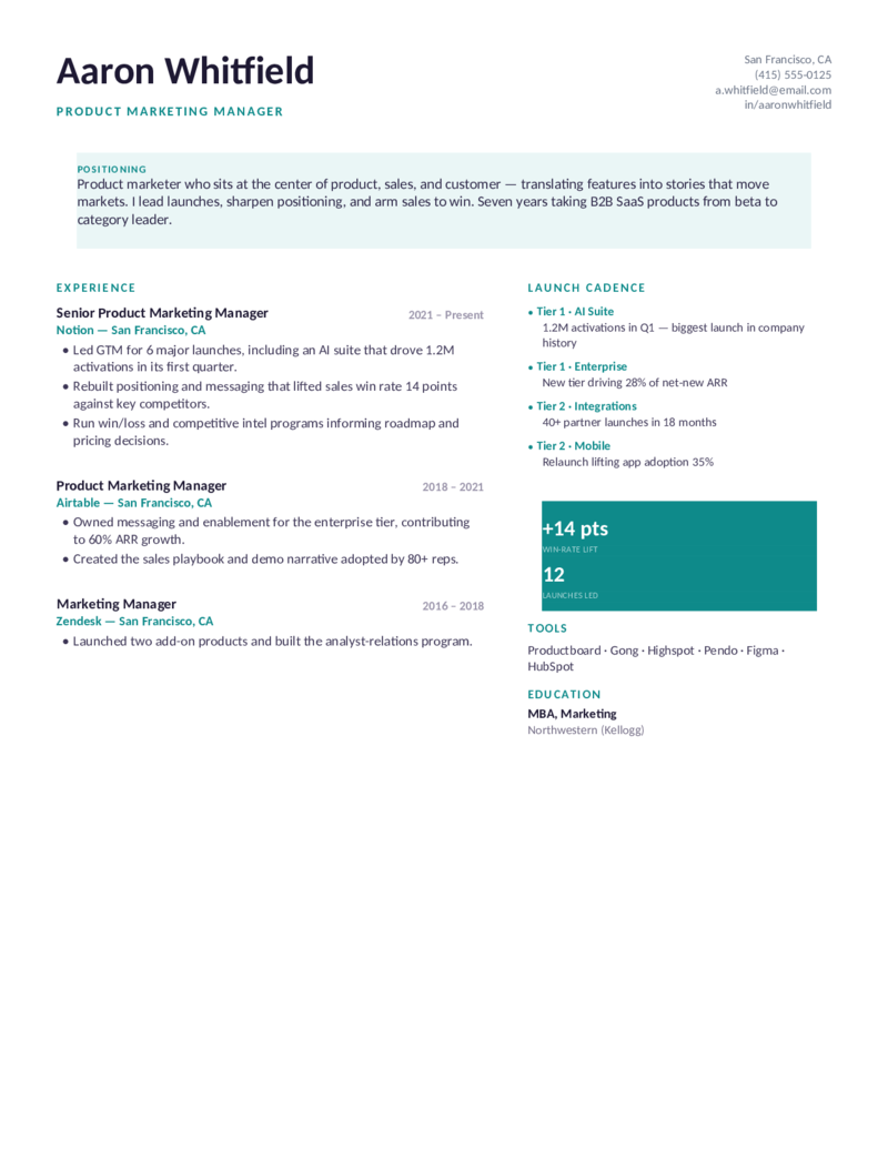 Product — Teal preview