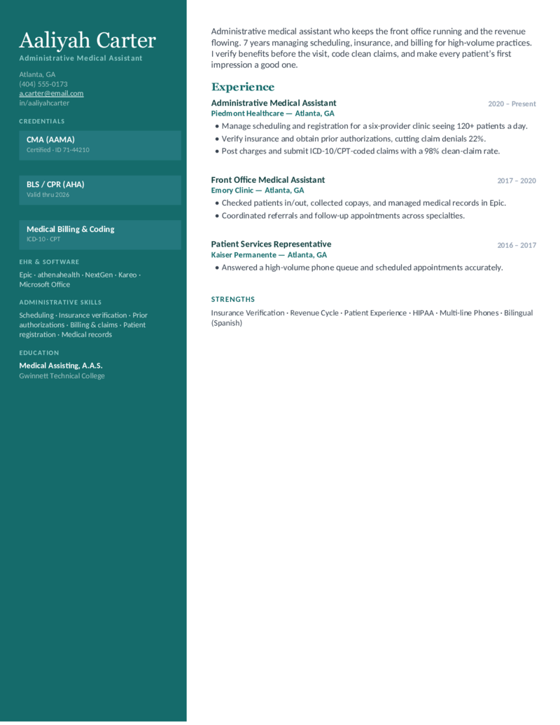 Administrative — Teal preview