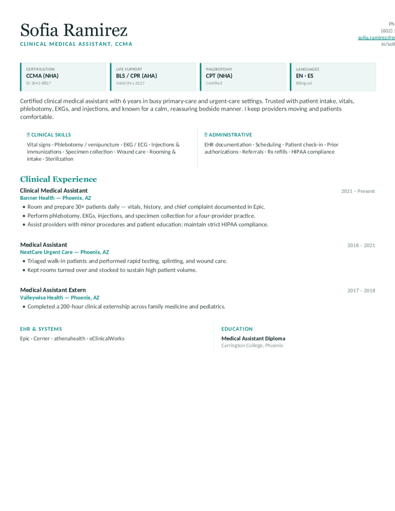 Clinical — Teal preview
