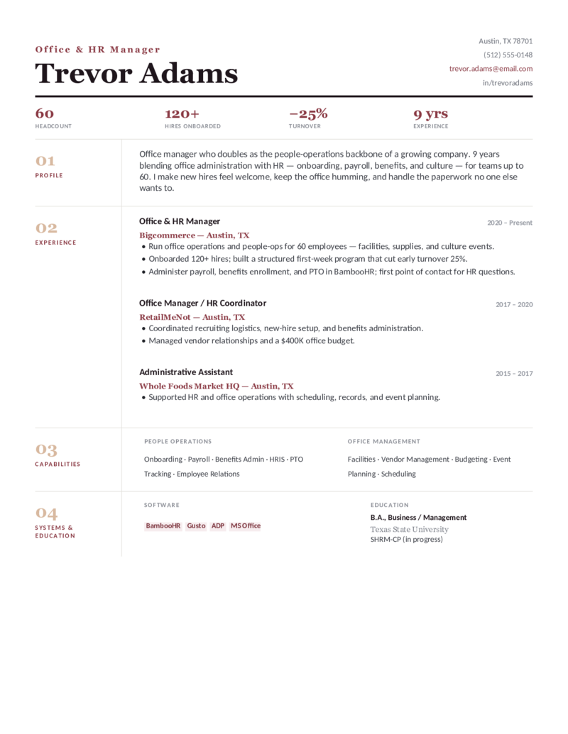 Office & HR — Burgundy preview