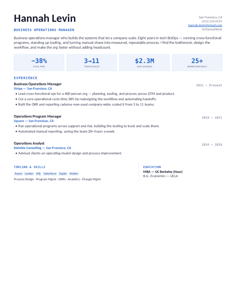 Business Ops — Blue preview
