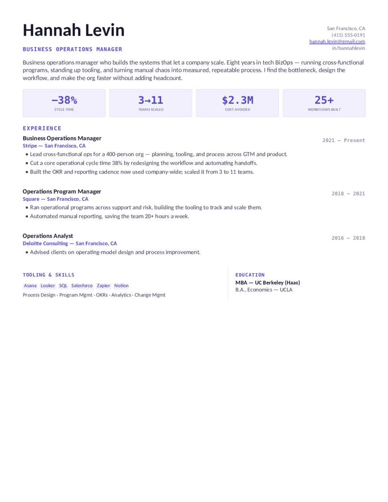 Business Ops — Indigo preview