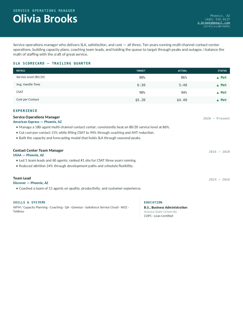 Service — Teal preview