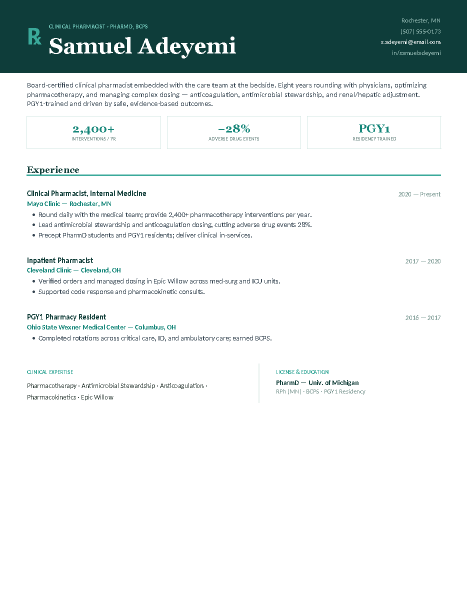 Clinical / Hospital — Teal preview