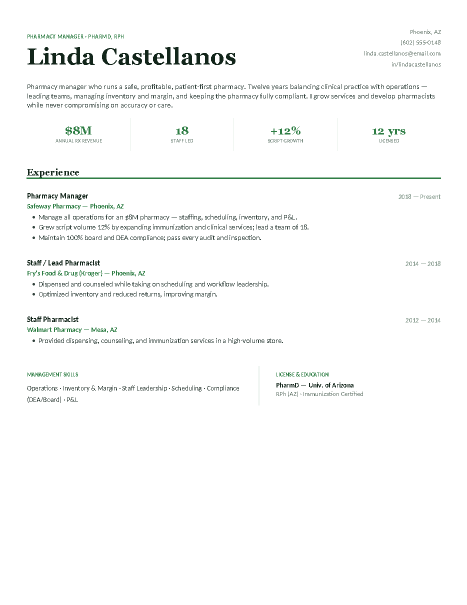 Pharmacy Manager — Green preview