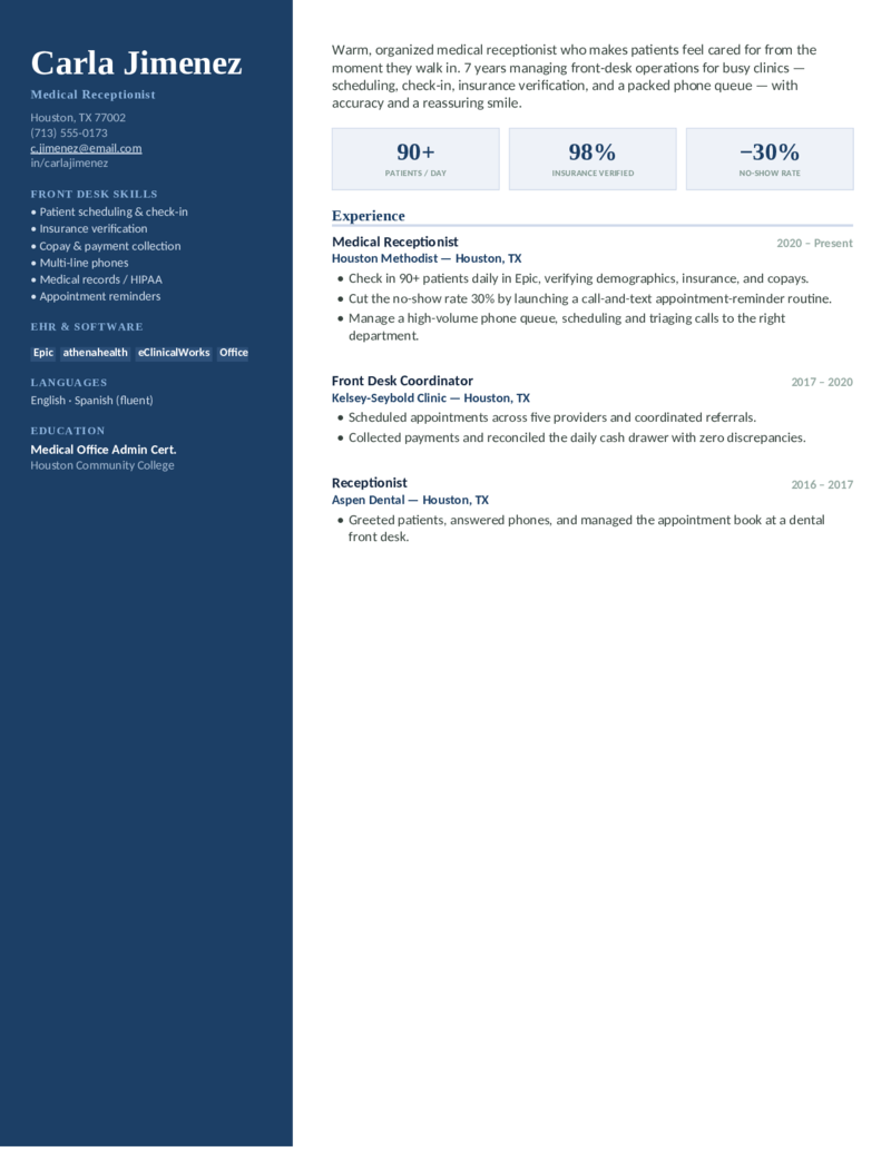 Medical Front Desk — Navy preview