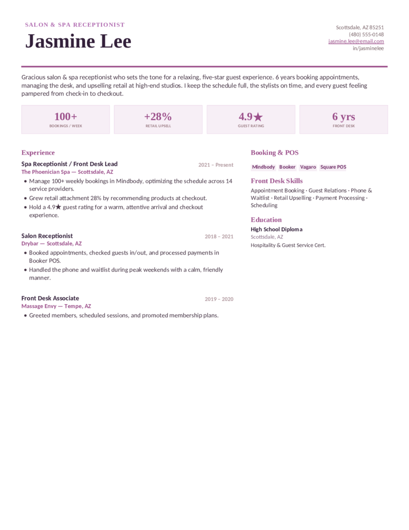 Salon & Spa — Plum preview