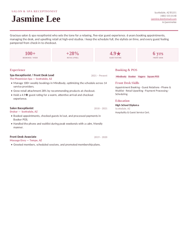 Salon & Spa — Rose preview