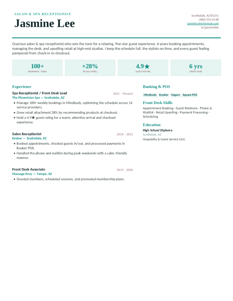 Salon & Spa — Teal preview