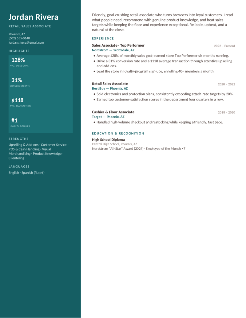 Retail — Teal preview