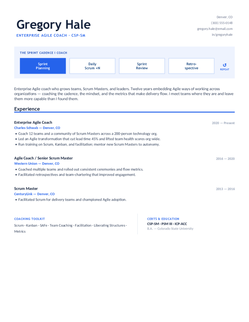 Agile Coach — Blue preview