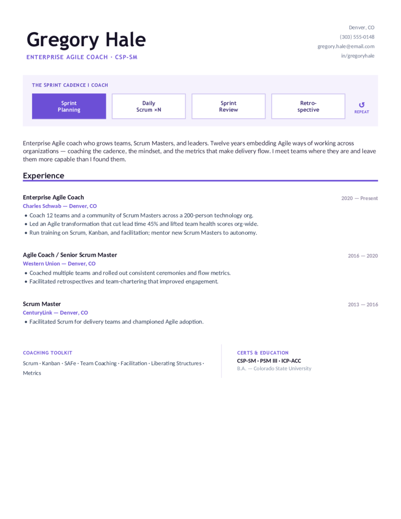 Agile Coach — Violet preview