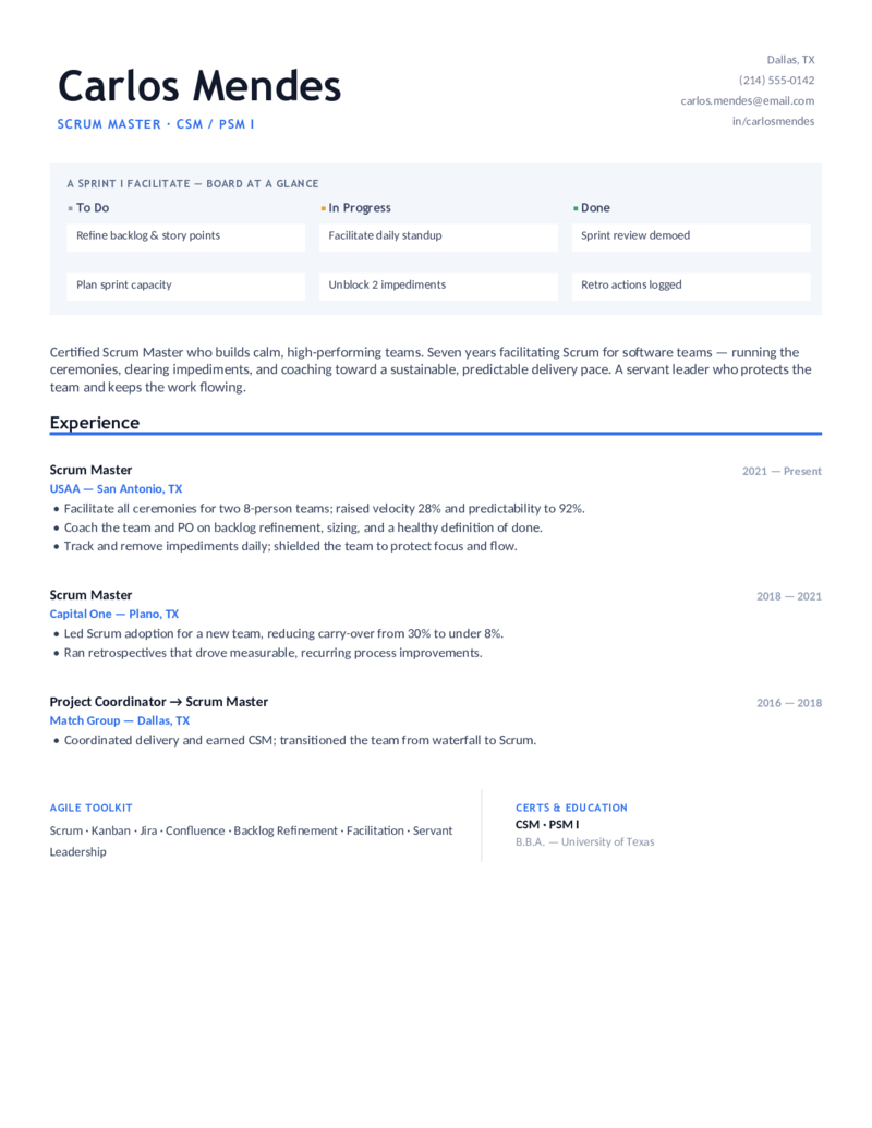 Kanban Board — Blue preview