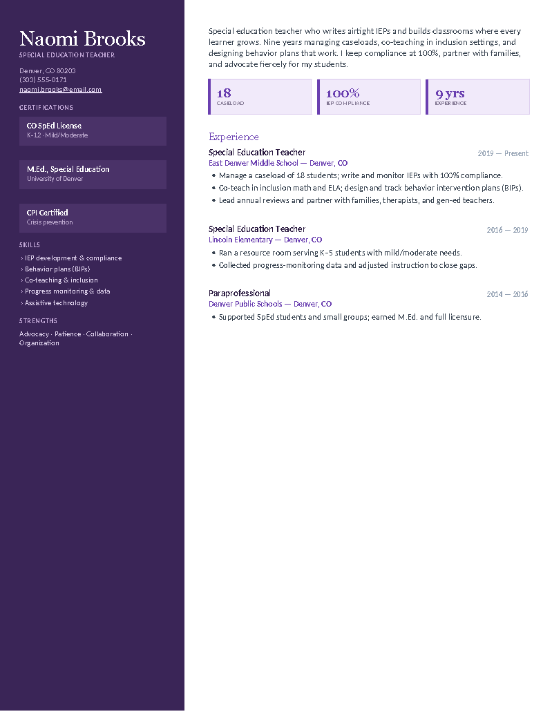 Special Education — Purple preview