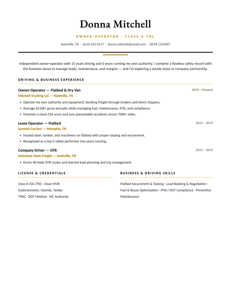 Owner-Operator preview