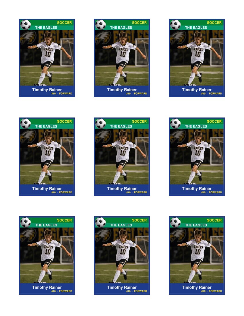 Free Soccer Team Cards — 9-Up Sheet (PDF)